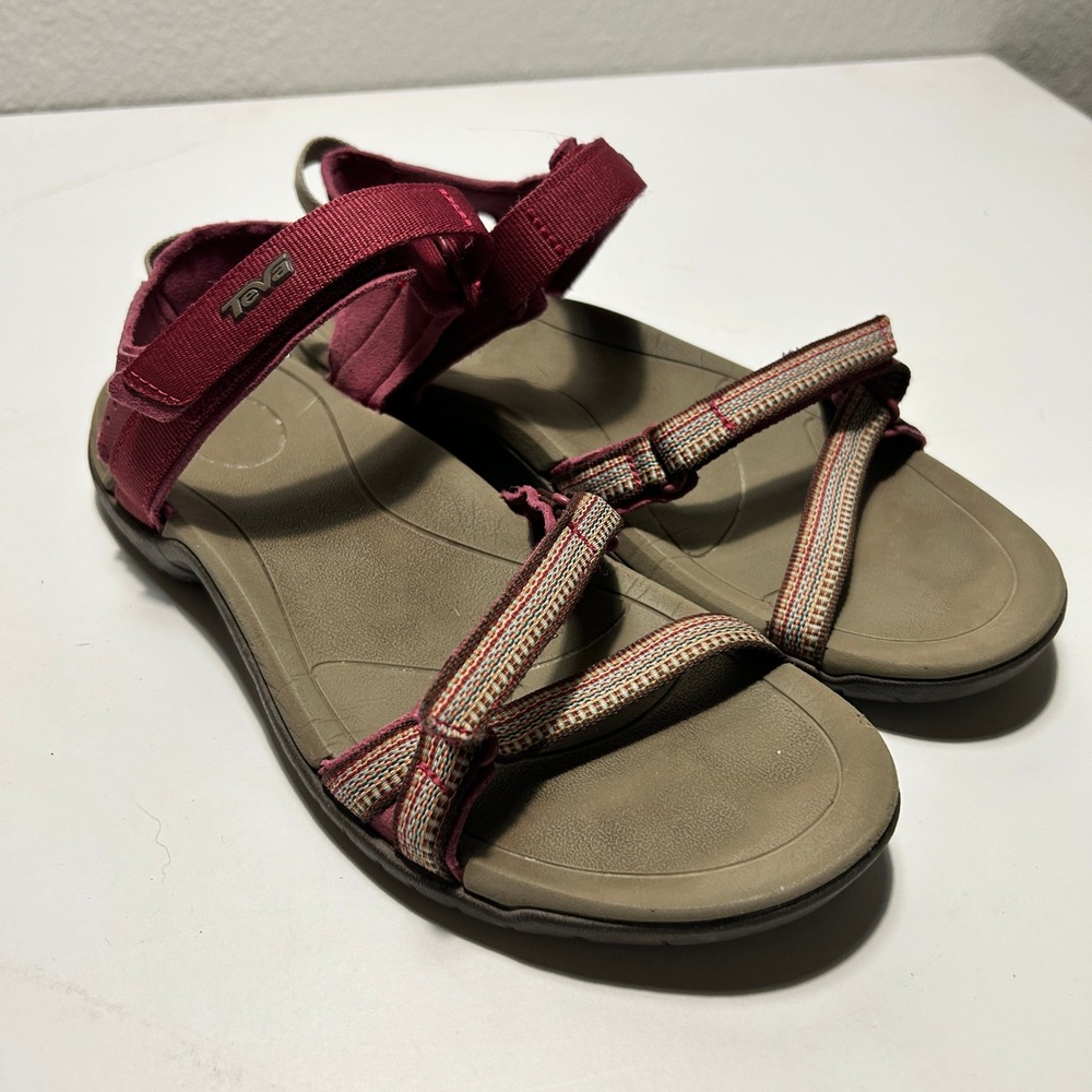 Teva Verra Sandals Womens 7.5 Zinfandel Red Strappy Hiking Sport 1006263